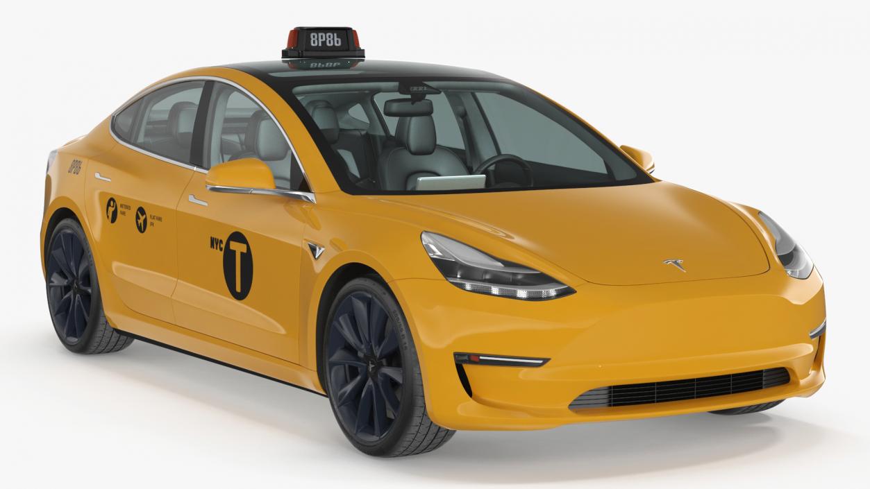 3D Tesla Model 3 Taxi(1)