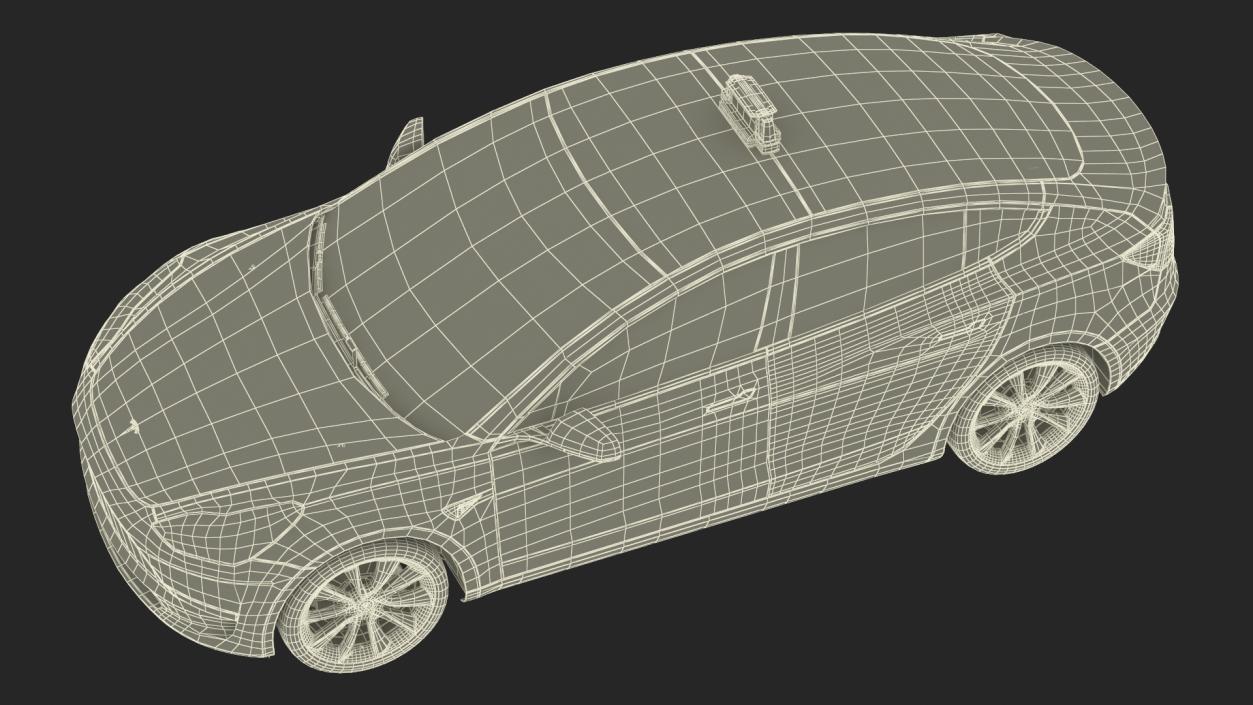 3D Tesla Model 3 Taxi(1)