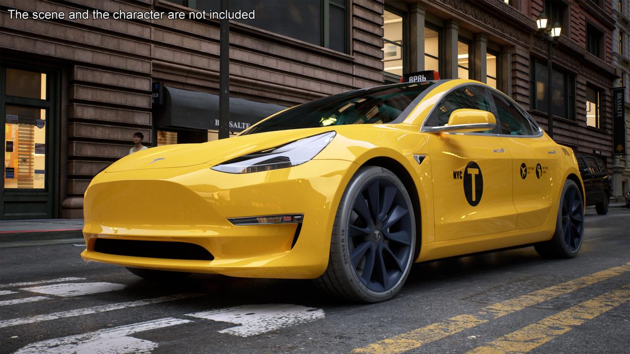 3D Tesla Model 3 Taxi(1)