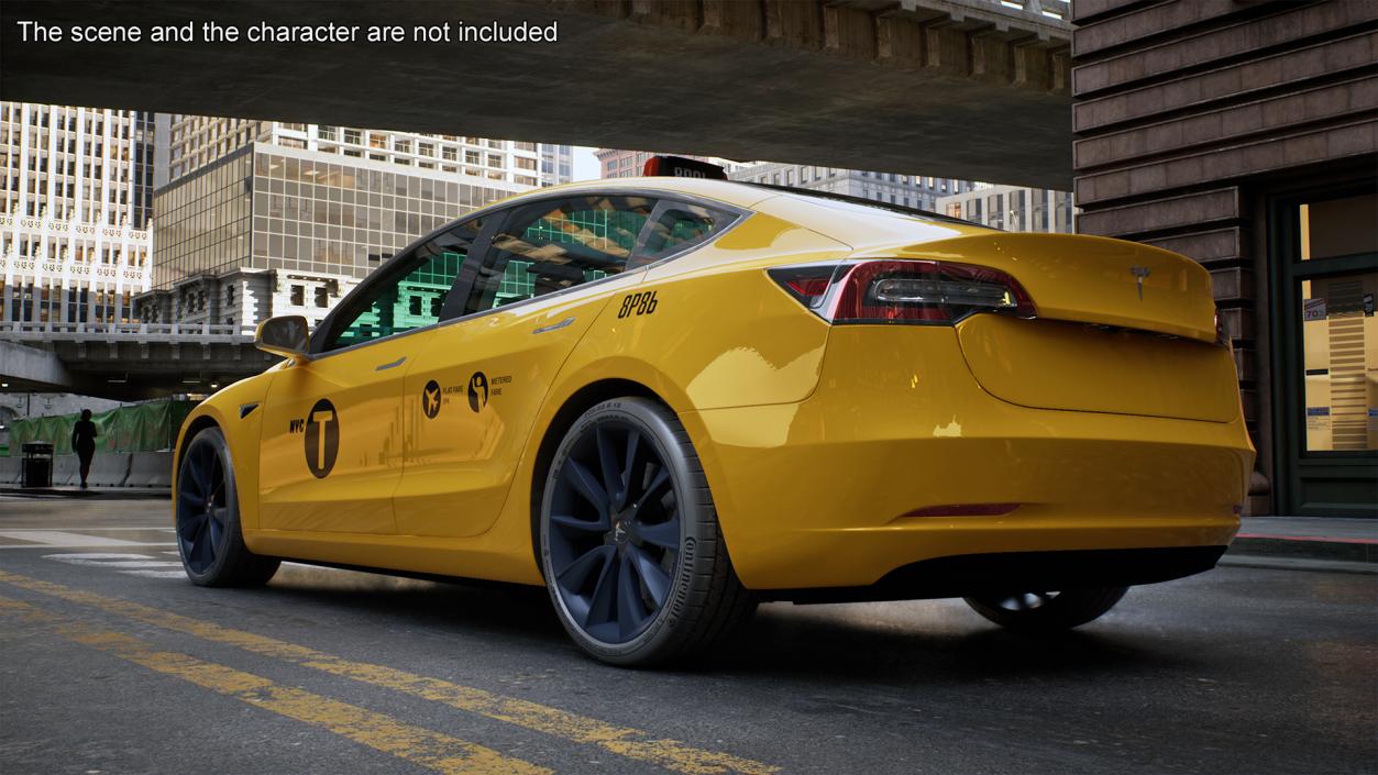 3D Tesla Model 3 Taxi(1)