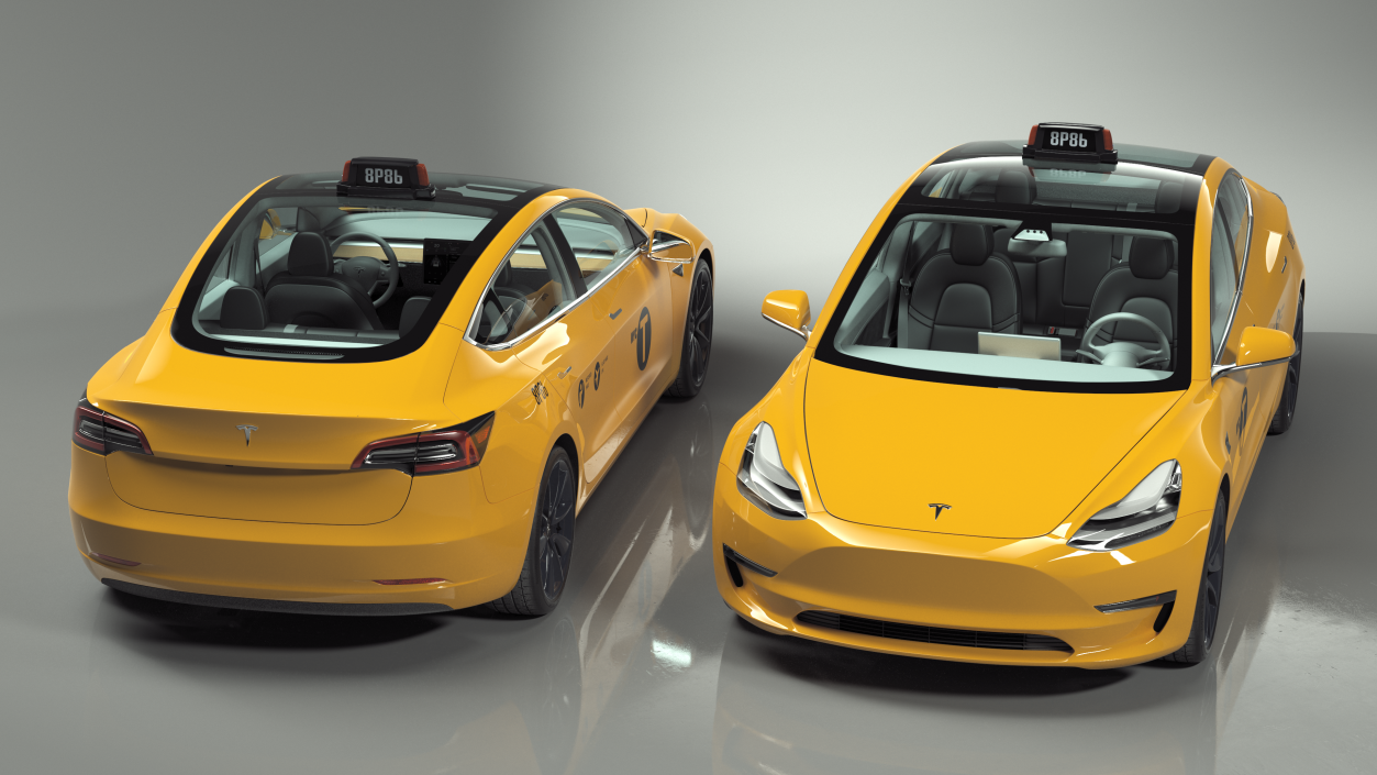 3D Tesla Model 3 Taxi(1)