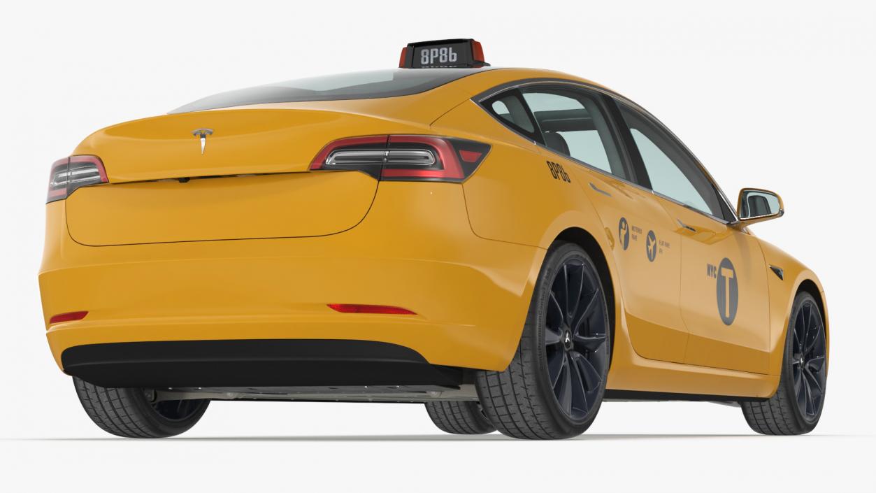 3D Tesla Model 3 Taxi(1)