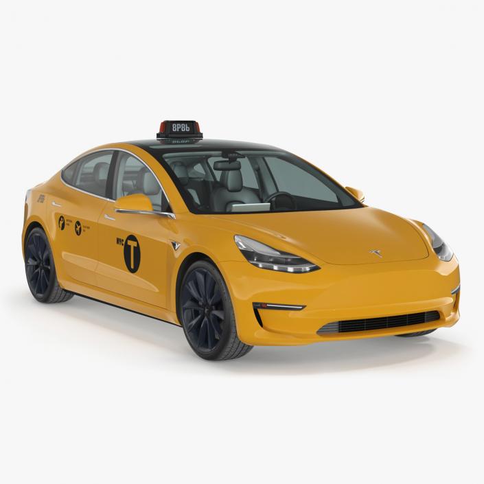 3D Tesla Model 3 Taxi(1)