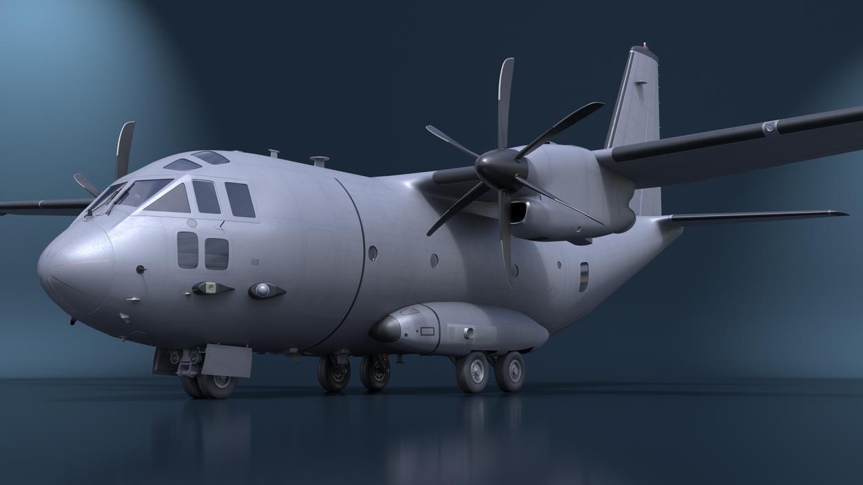 Multi-mission Aircraft Grey Rigged 3D model