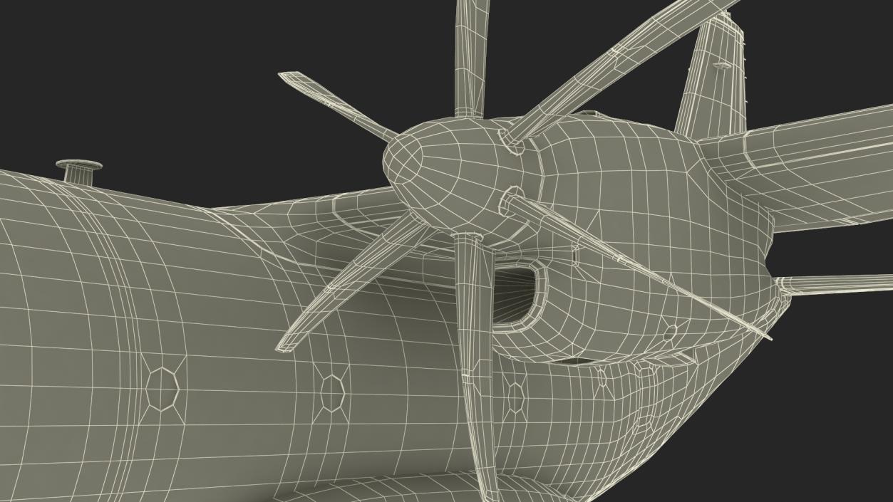 Multi-mission Aircraft Grey Rigged 3D model