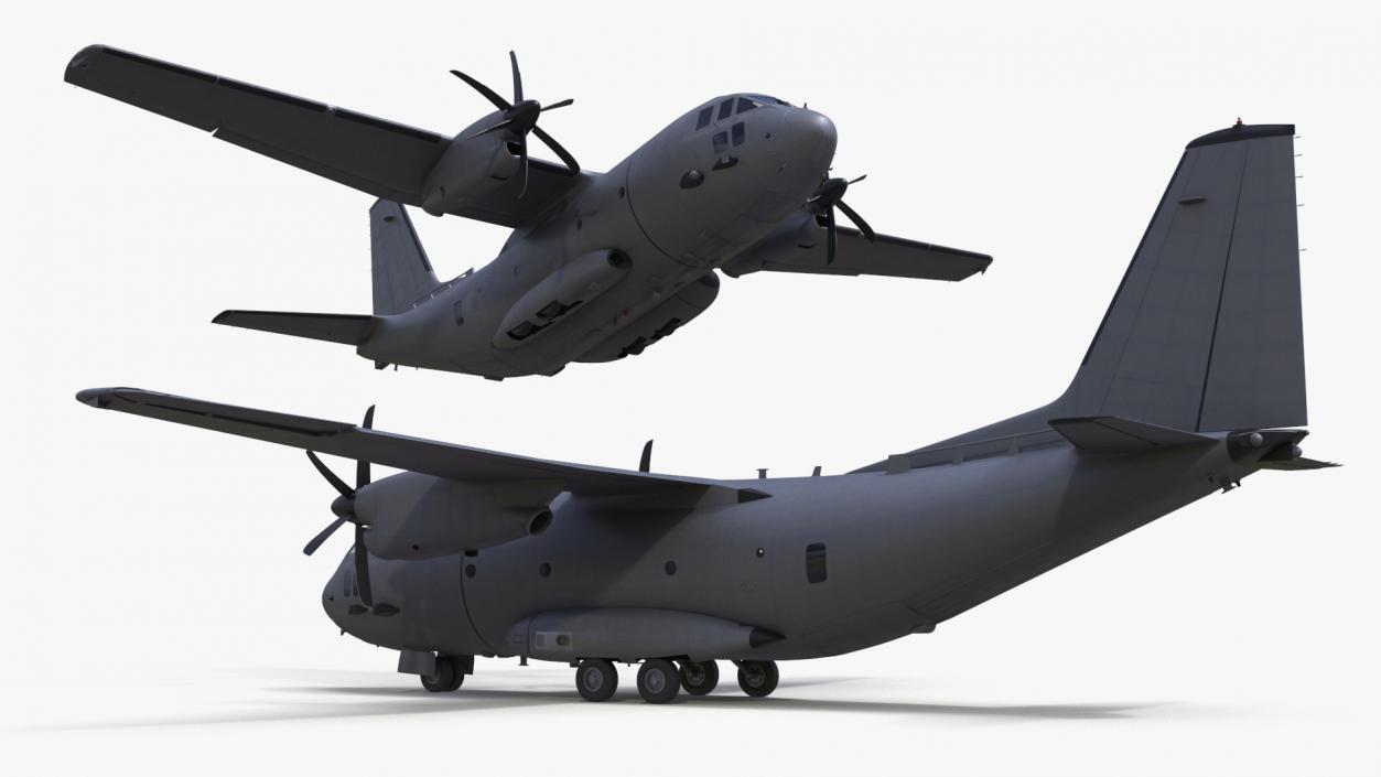 Multi-mission Aircraft Grey Rigged 3D model