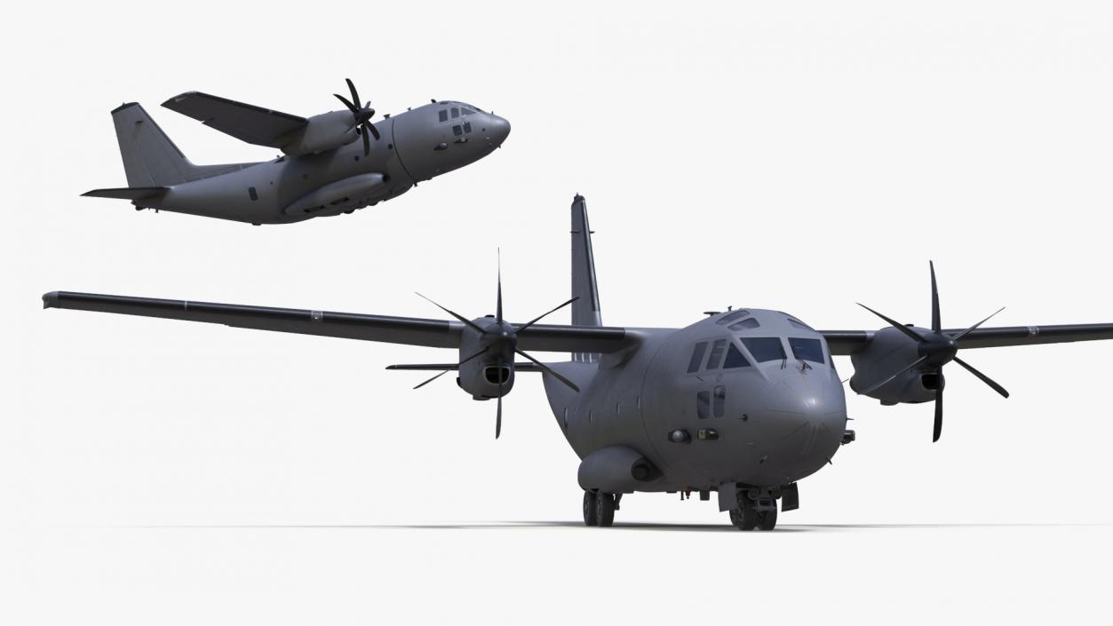 Multi-mission Aircraft Grey Rigged 3D model