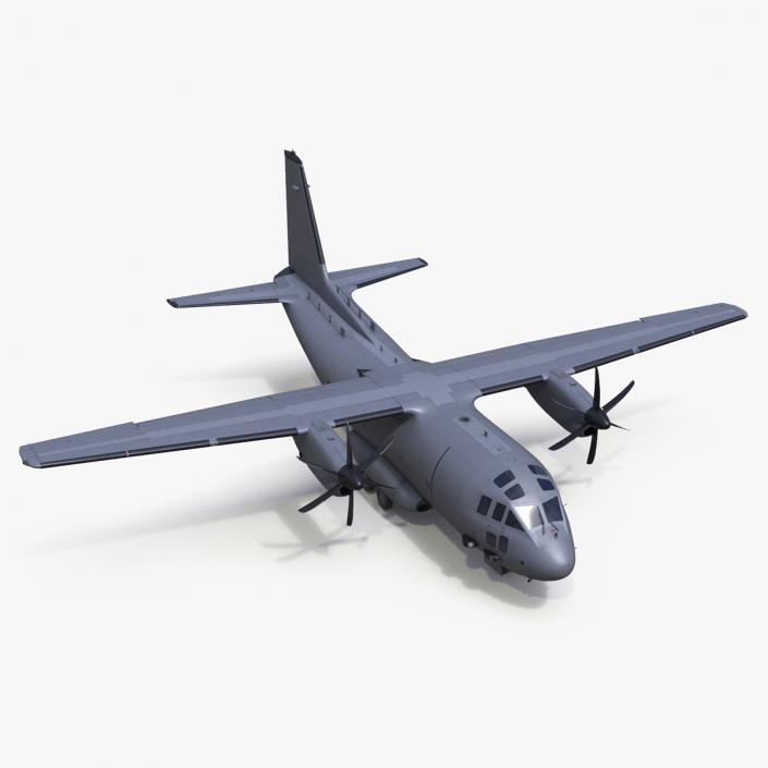 Multi-mission Aircraft Grey Rigged 3D model