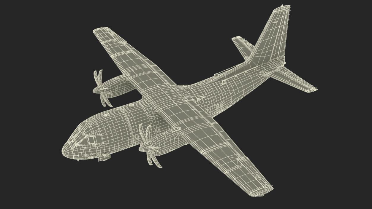 Multi-mission Aircraft Grey Rigged 3D model