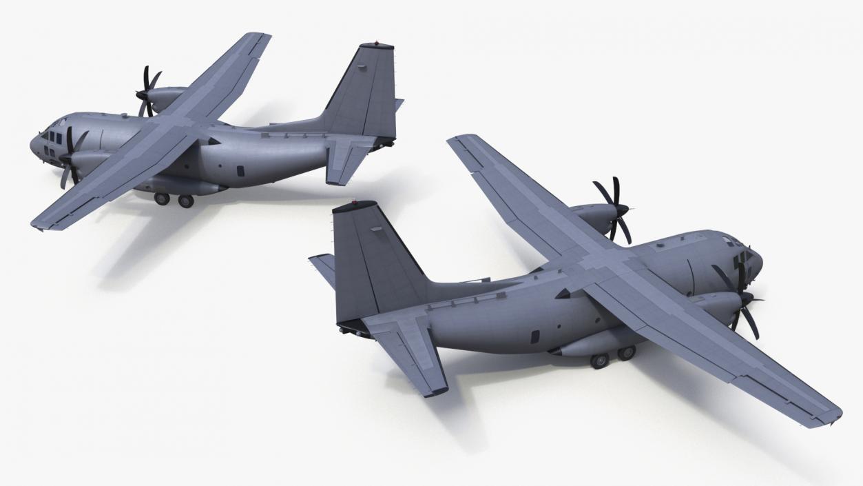 Multi-mission Aircraft Grey Rigged 3D model