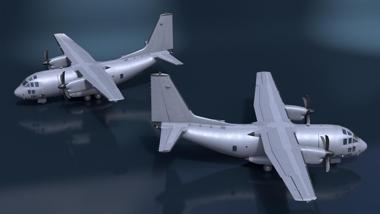 Multi-mission Aircraft Grey Rigged 3D model