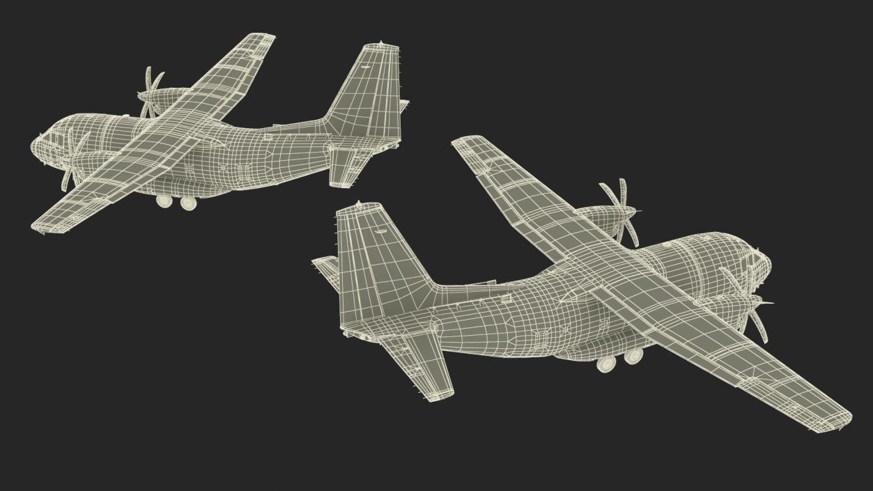 Multi-mission Aircraft Grey Rigged 3D model