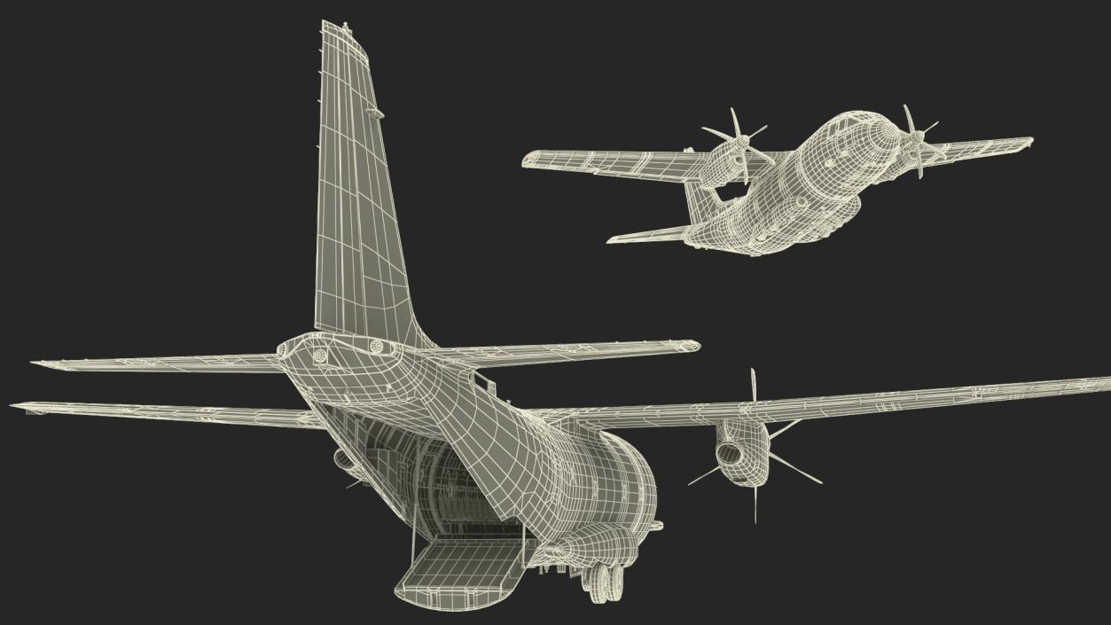 Multi-mission Aircraft Grey Rigged 3D model