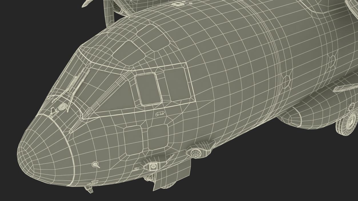 Multi-mission Aircraft Grey Rigged 3D model