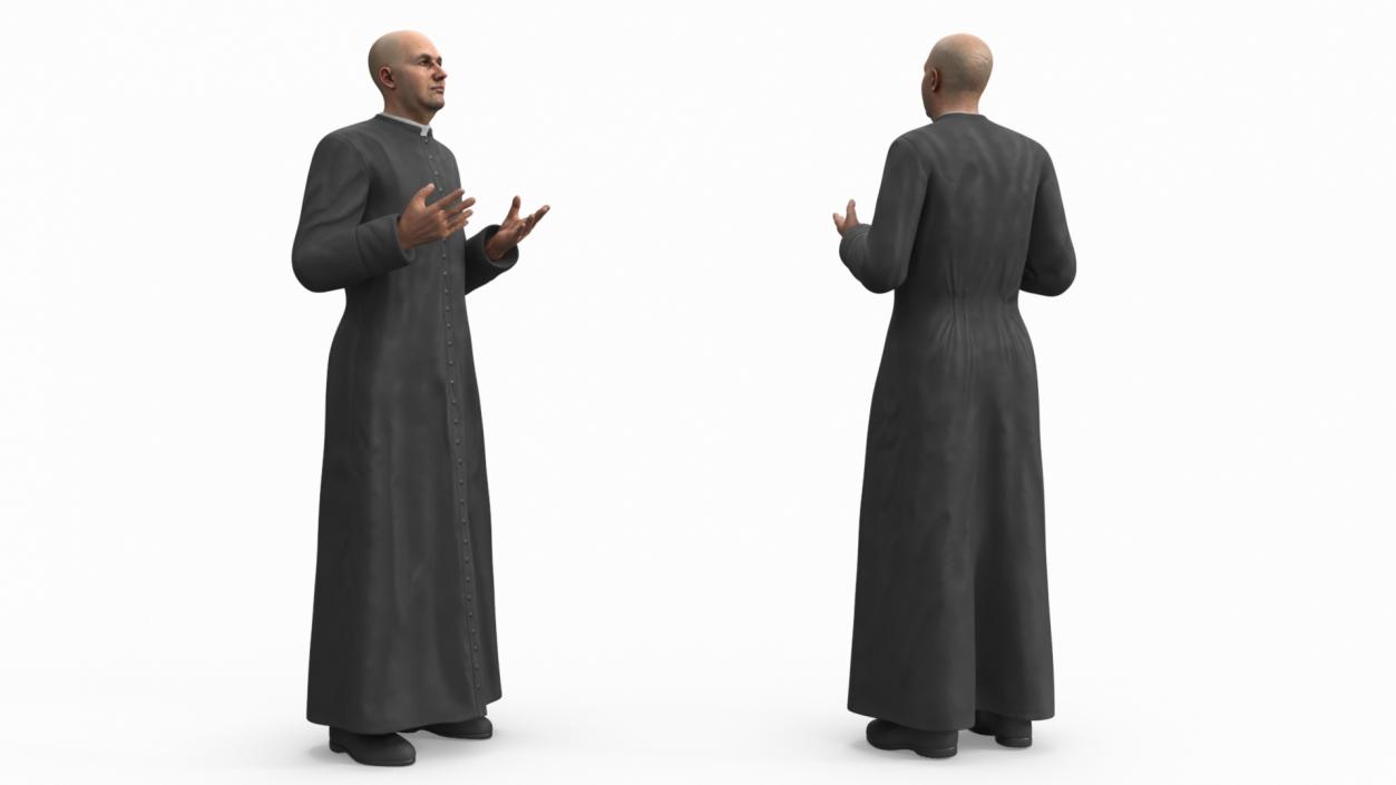 3D model Catholic Priest Recites Prayer