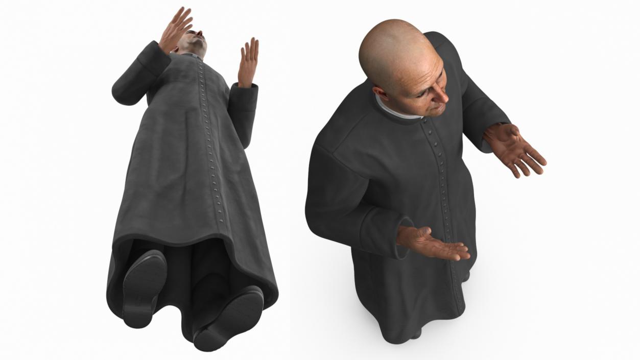 3D model Catholic Priest Recites Prayer