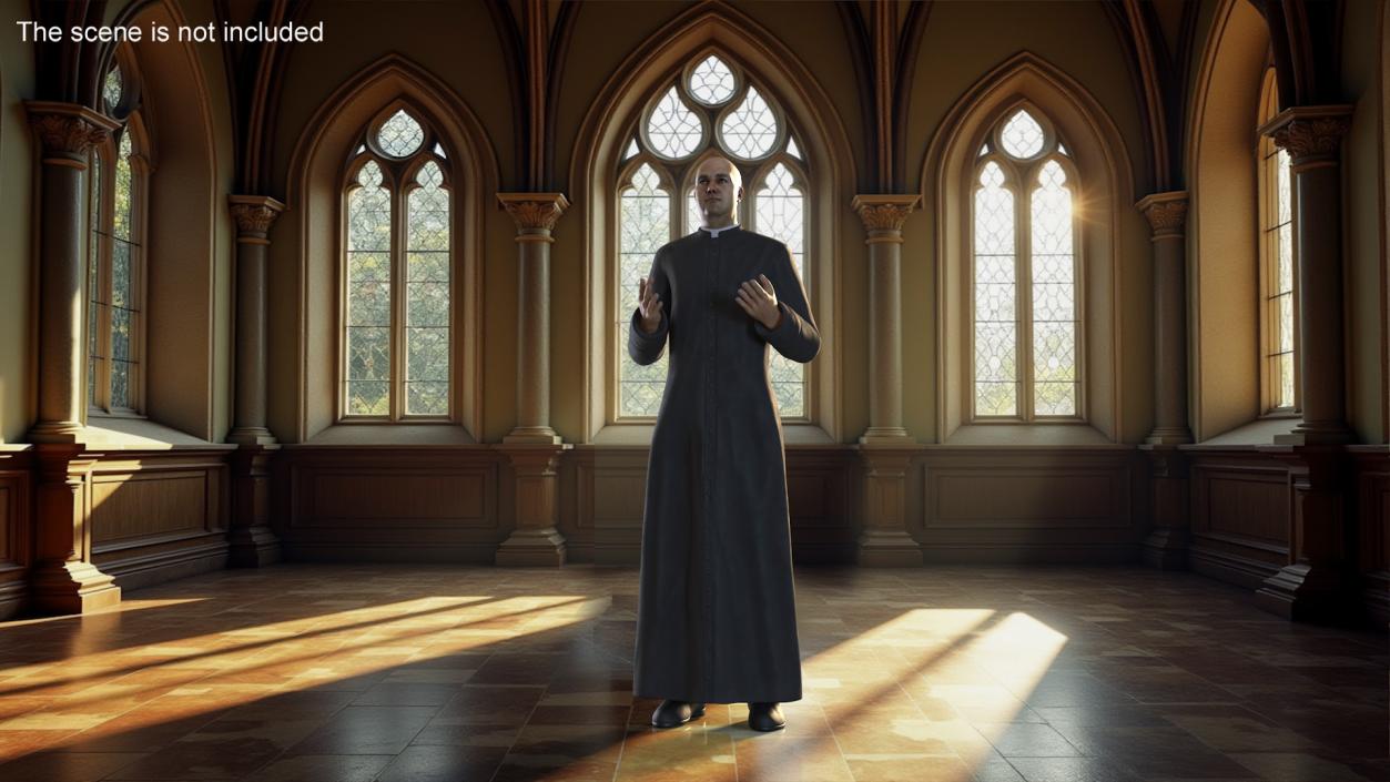 3D model Catholic Priest Recites Prayer