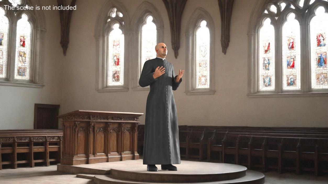 3D model Catholic Priest Recites Prayer