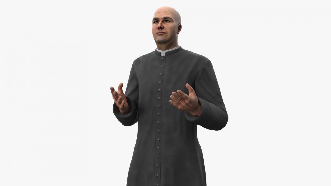 3D model Catholic Priest Recites Prayer