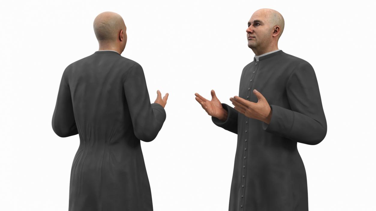 3D model Catholic Priest Recites Prayer