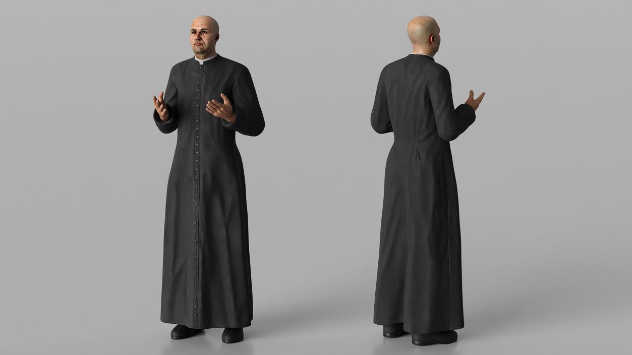 3D model Catholic Priest Recites Prayer