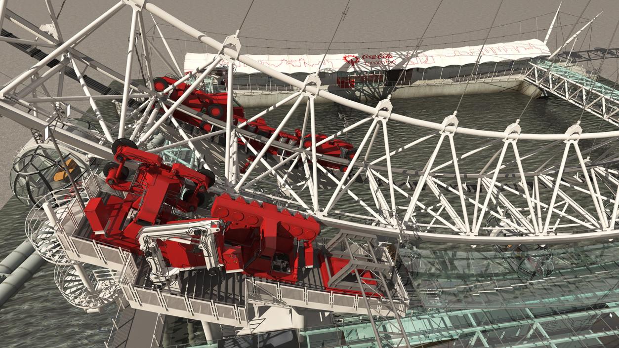 London Eye Millennium Wheel Rigged 3D model