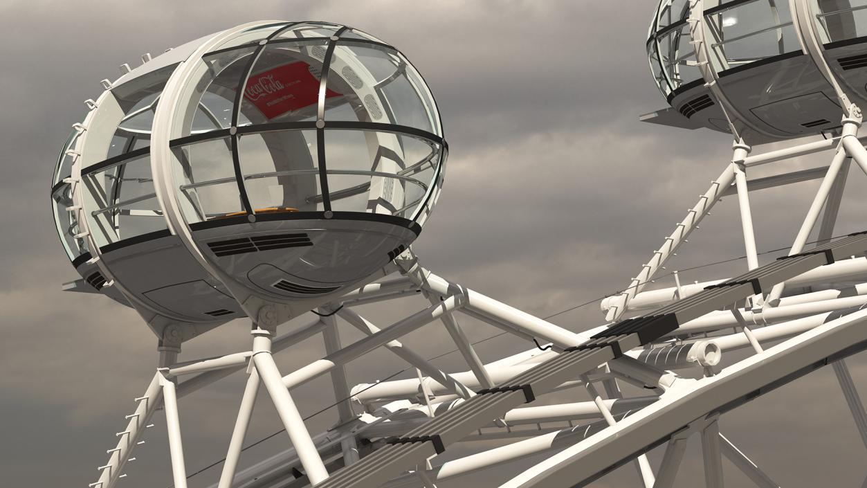 London Eye Millennium Wheel Rigged 3D model