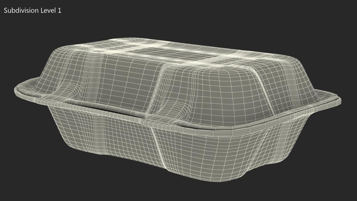 3D Rectangular Food Container Closed model