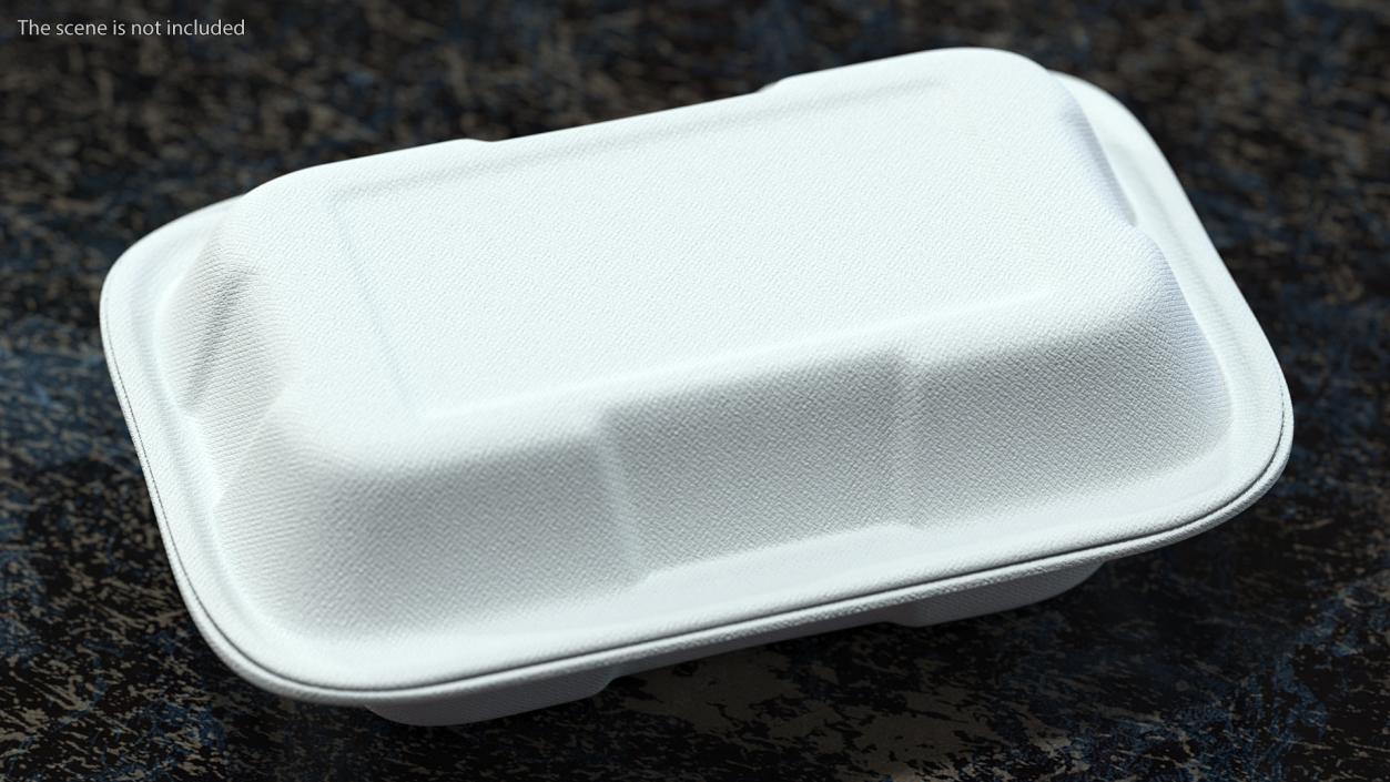 3D Rectangular Food Container Closed model