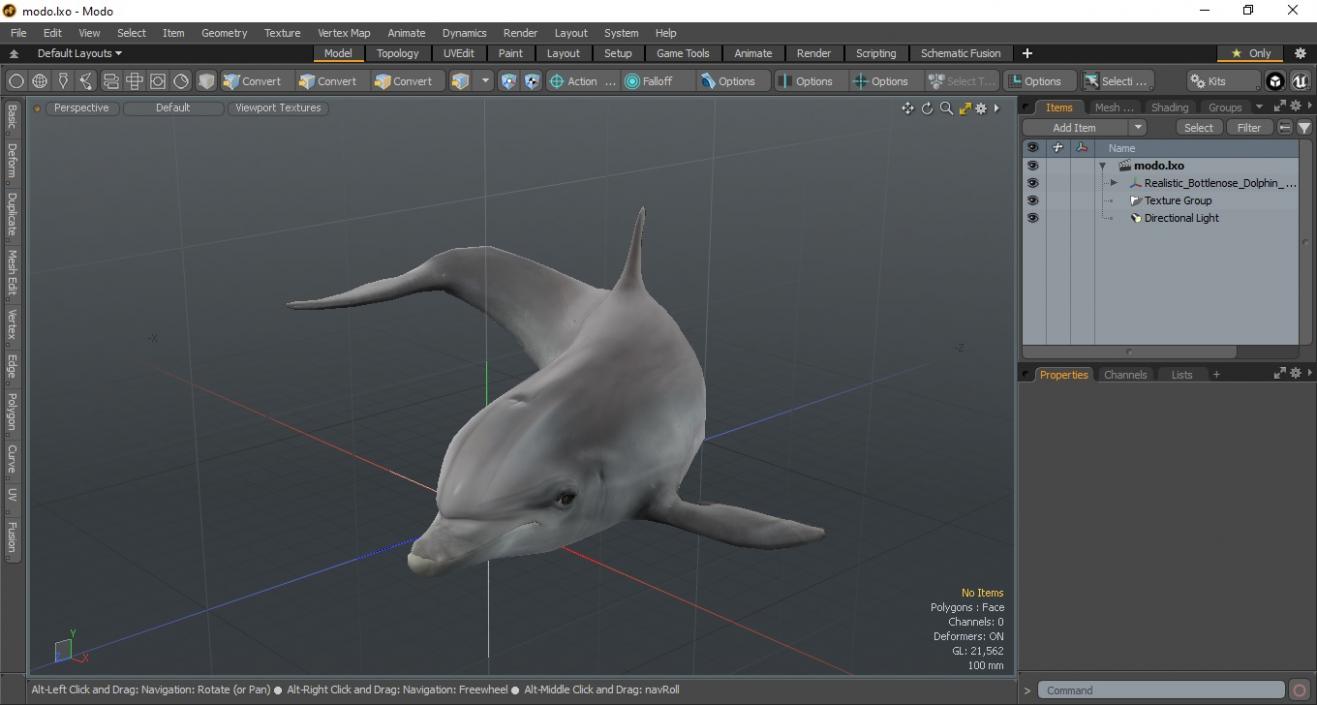 3D Realistic Bottlenose Dolphin Turn model