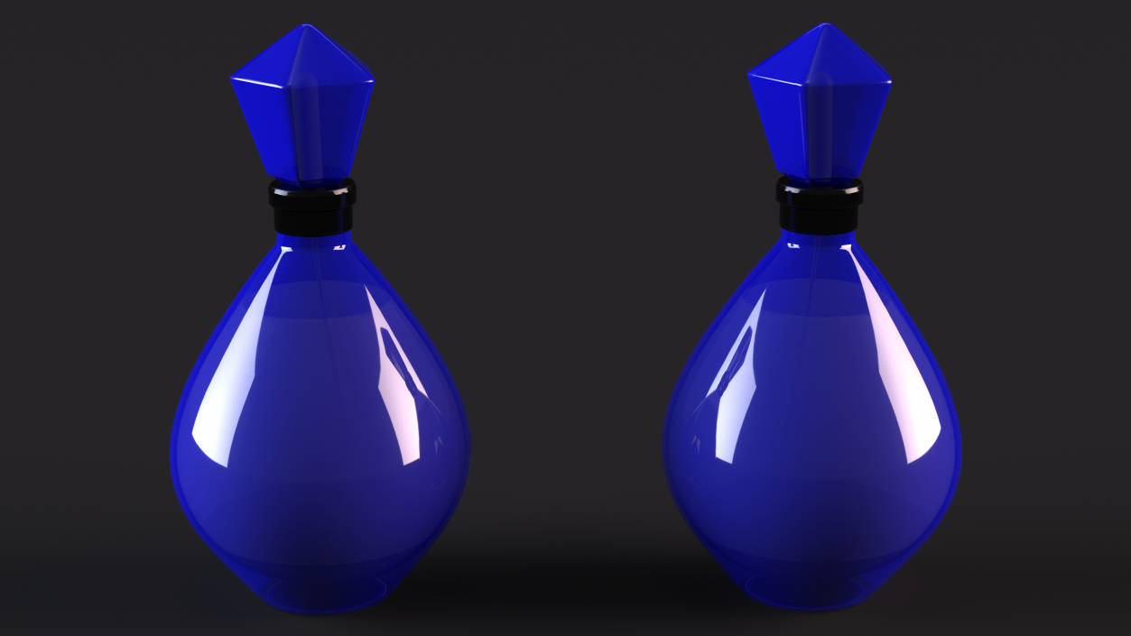 3D Modern Perfume Bottle Blue