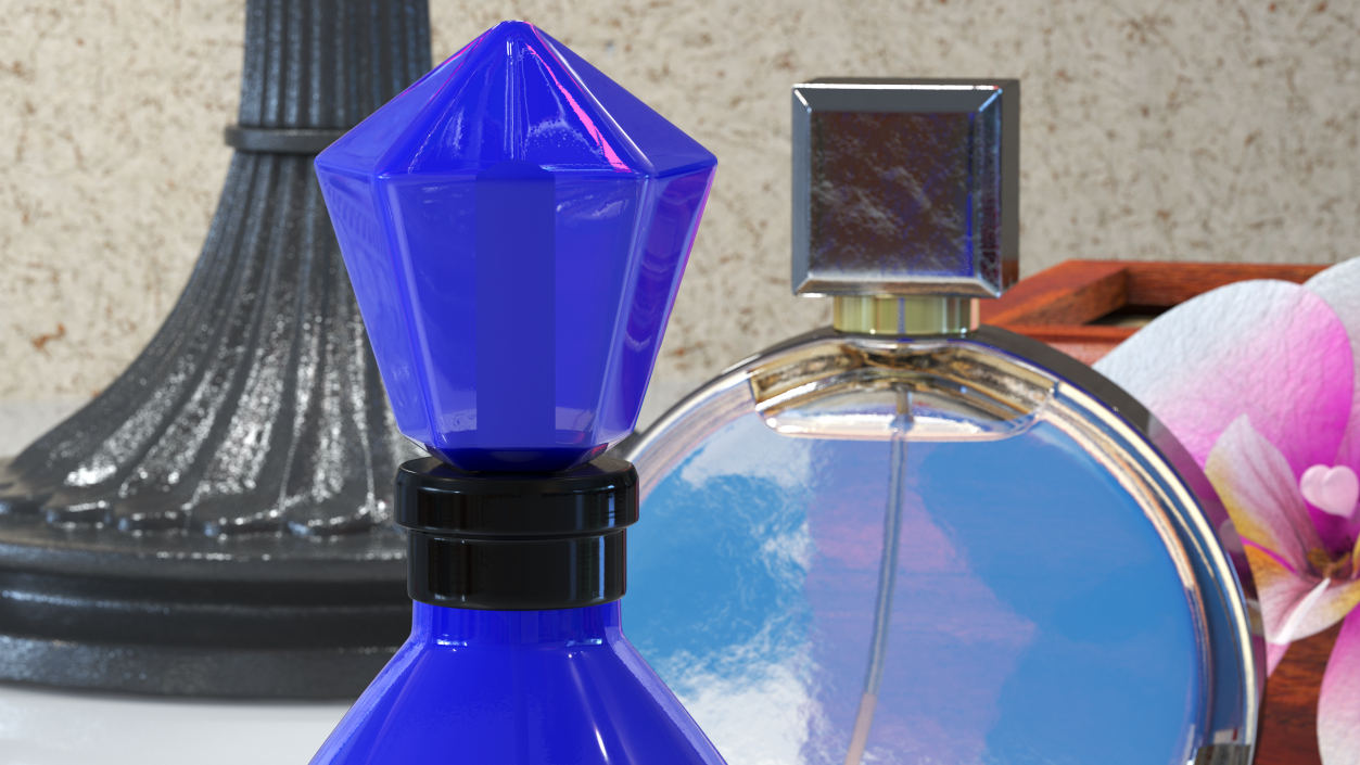 3D Modern Perfume Bottle Blue