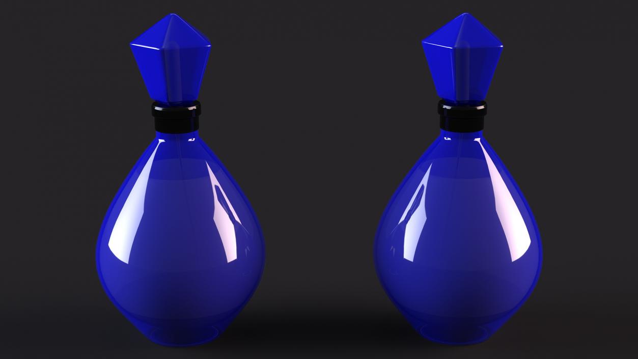 3D Modern Perfume Bottle Blue