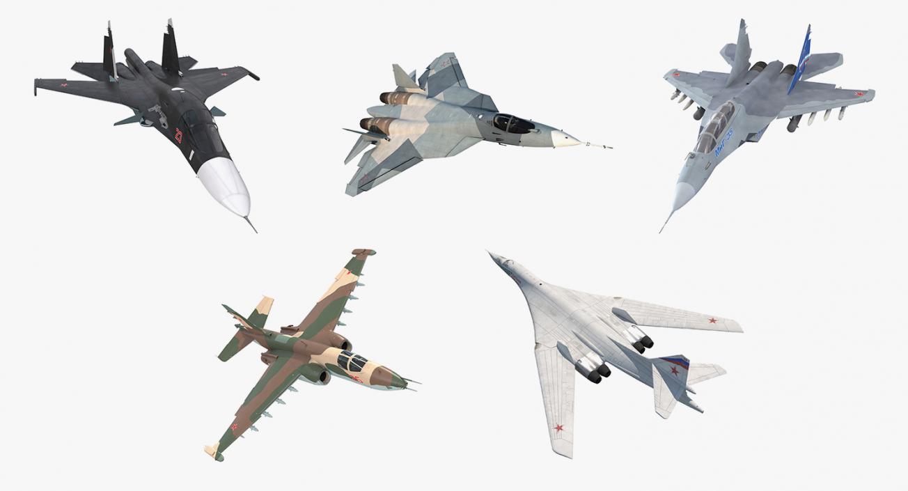 Rigged Russian Millitary Airplanes 3D Models Collection 2 3D