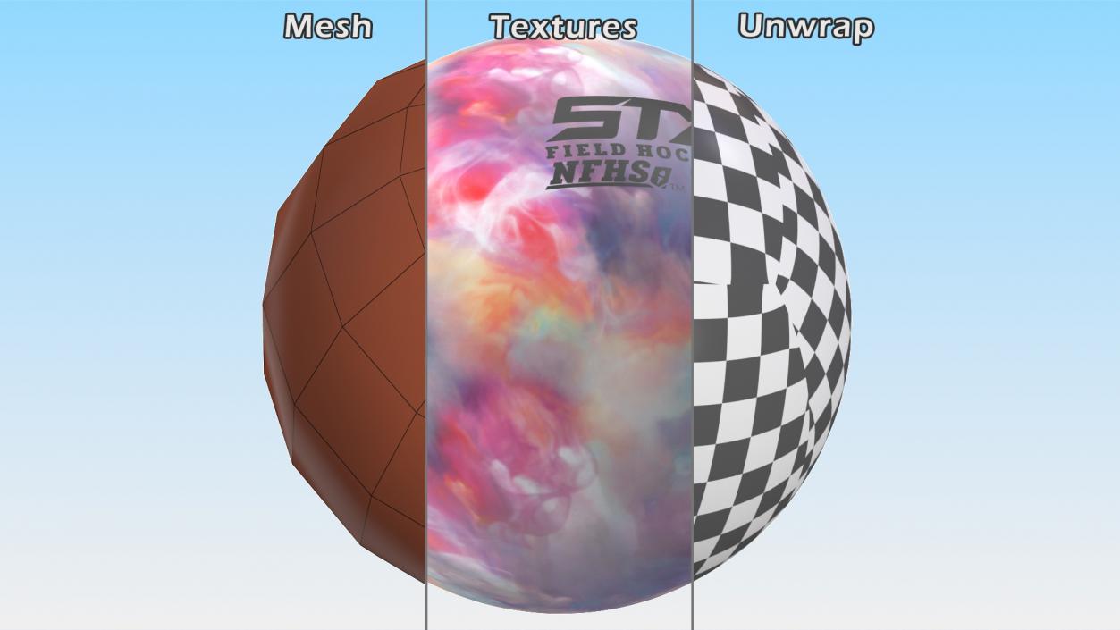 STX Field Hockey Ball Rainbow 3D model