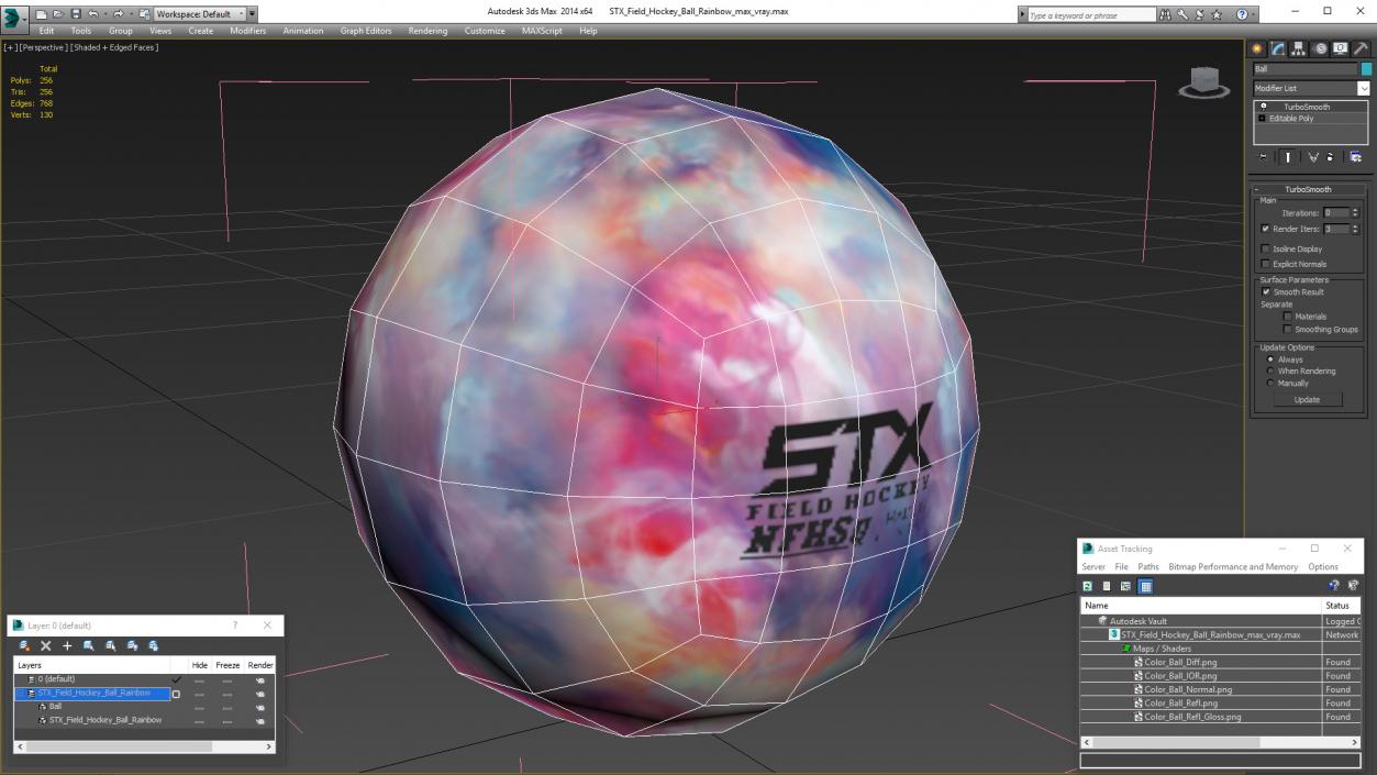 STX Field Hockey Ball Rainbow 3D model