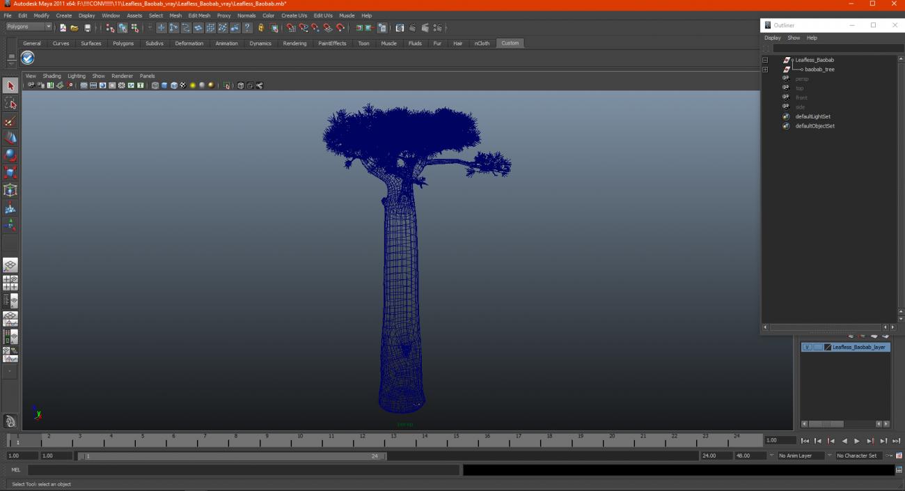 3D model Leafless Baobab