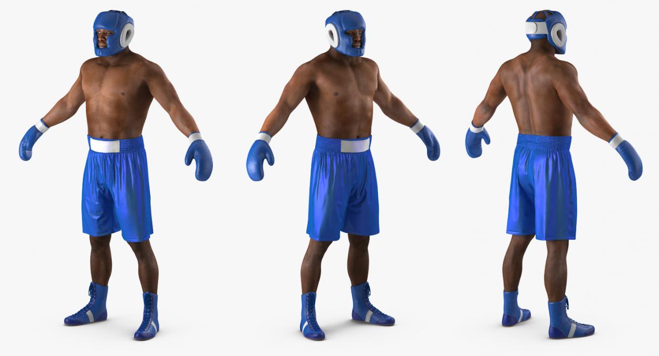 African American Boxer Rigged 3D model