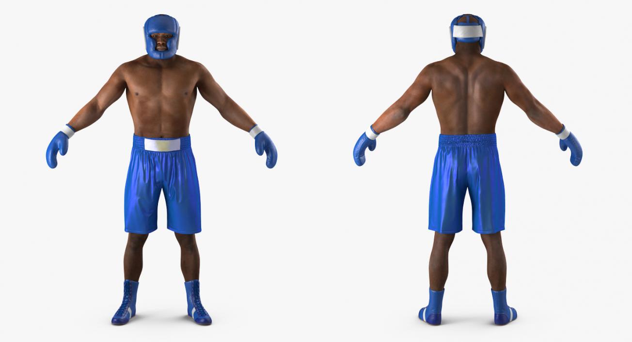 African American Boxer Rigged 3D model