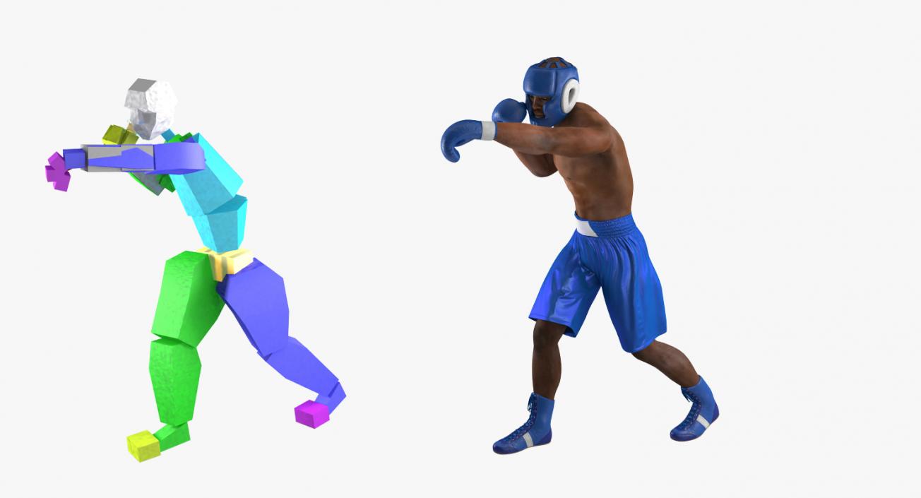 African American Boxer Rigged 3D model