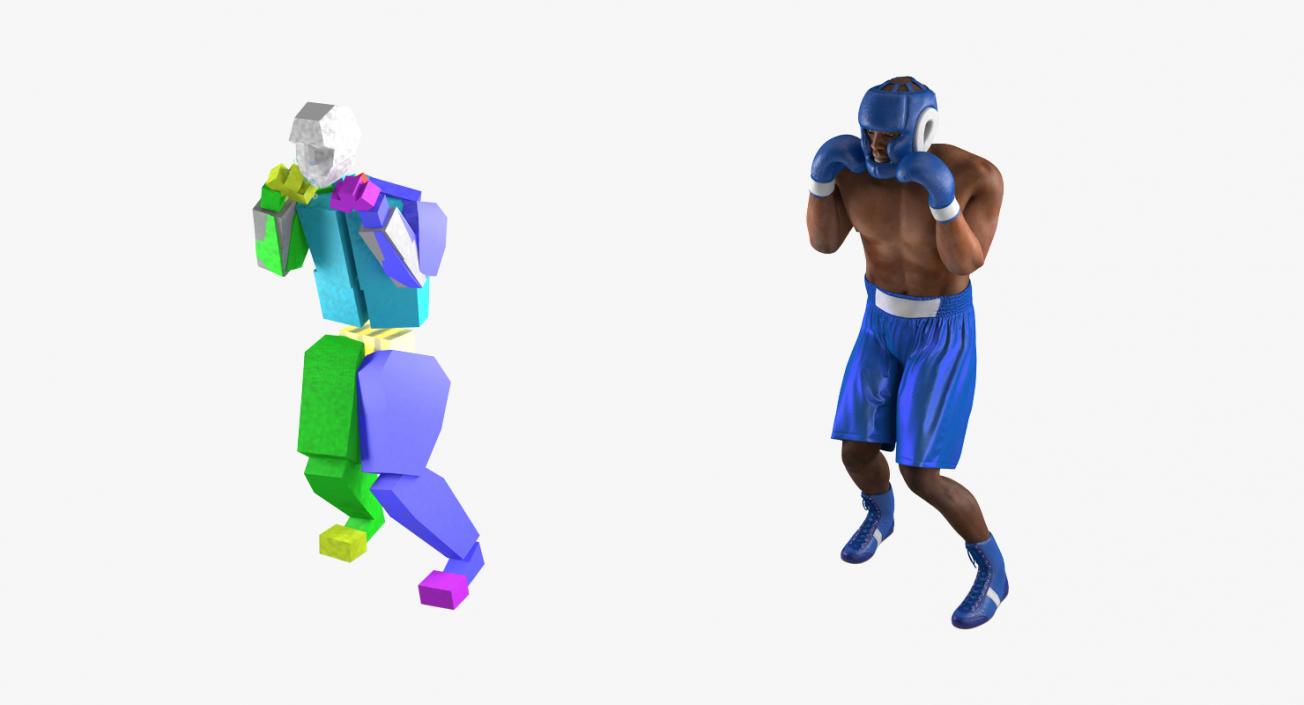 African American Boxer Rigged 3D model