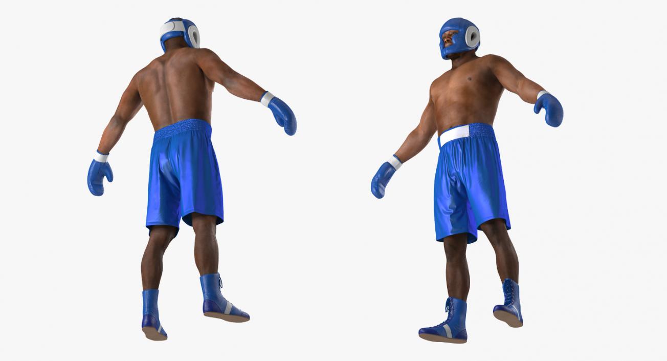 African American Boxer Rigged 3D model