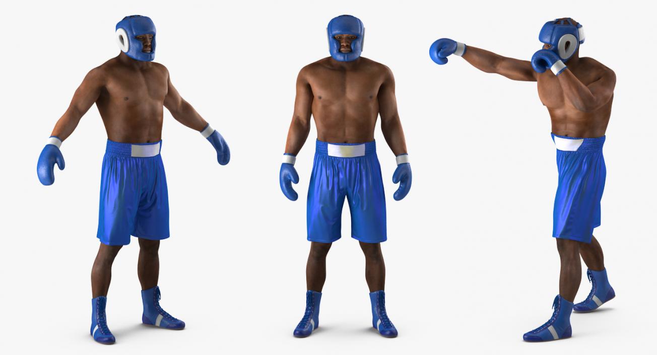 African American Boxer Rigged 3D model