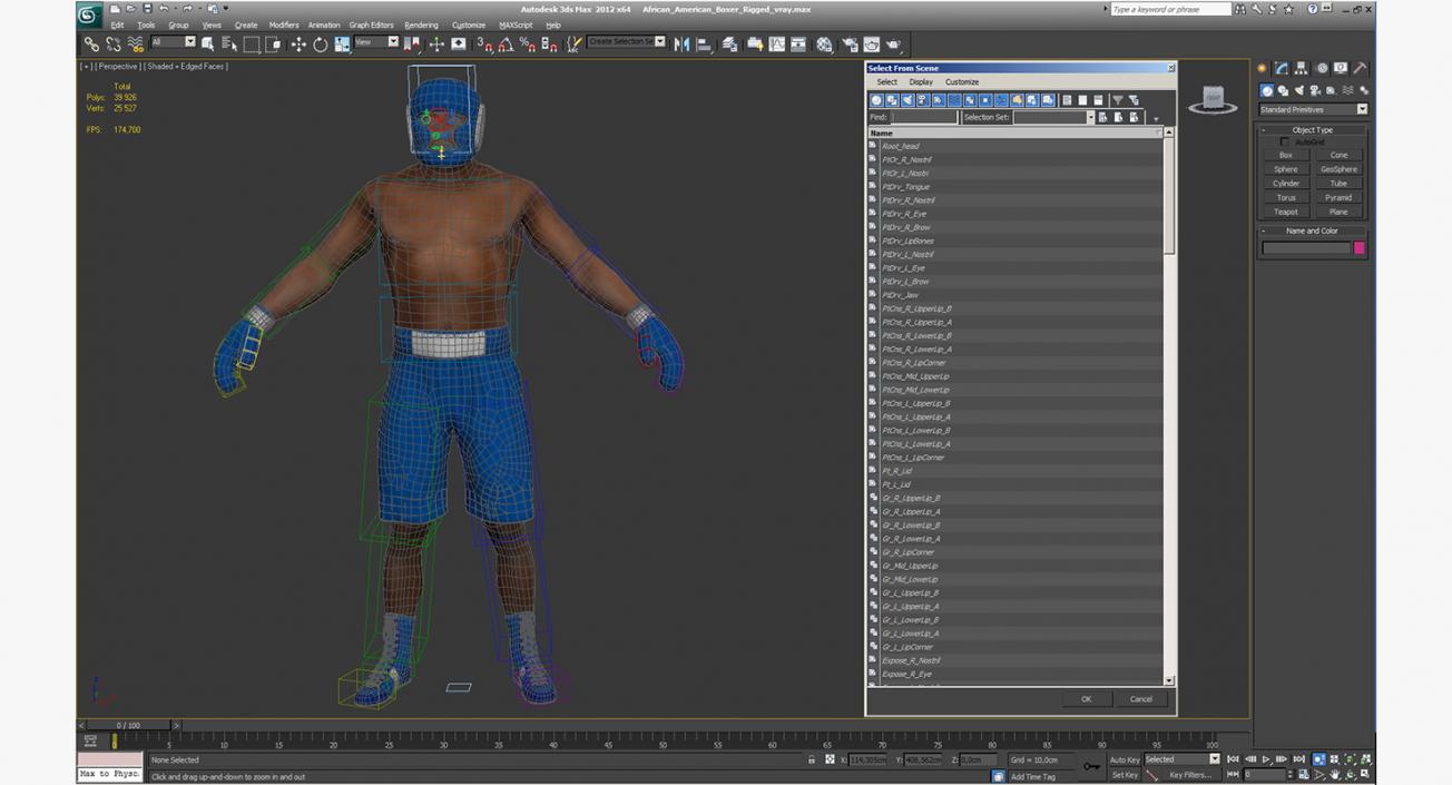 African American Boxer Rigged 3D model