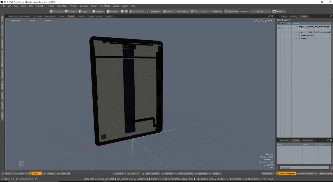 12 9 iPad Pro Screen Module 3D