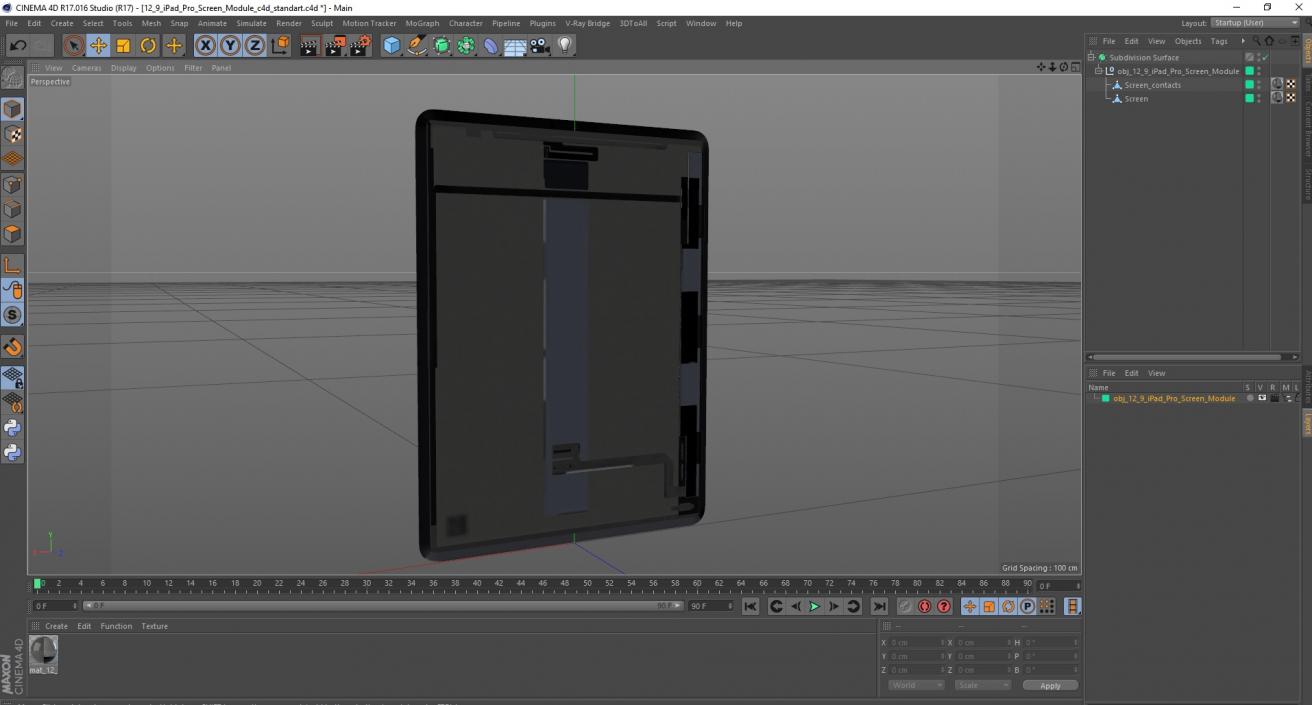 12 9 iPad Pro Screen Module 3D