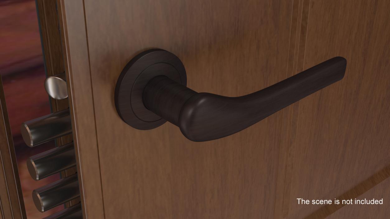 3D Dark Bronze Curved Door Handles