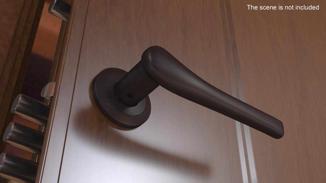 3D Dark Bronze Curved Door Handles