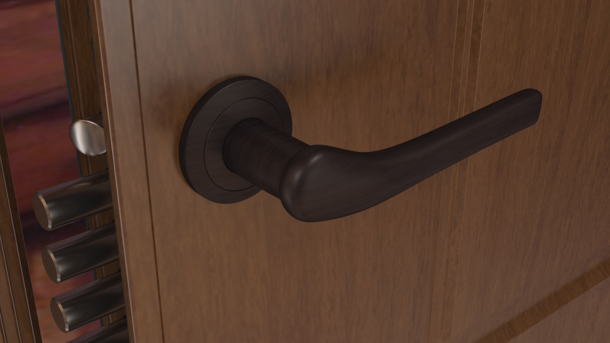 3D Dark Bronze Curved Door Handles