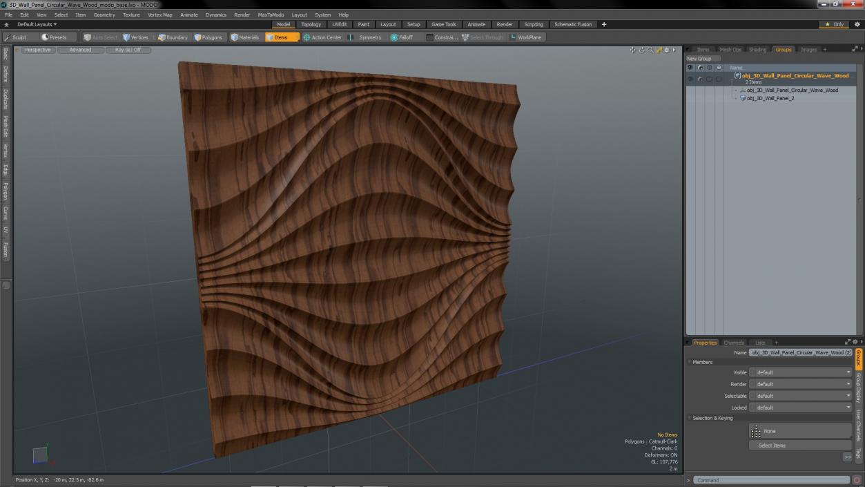 Wall Panel Circular Wave Wood 3D model